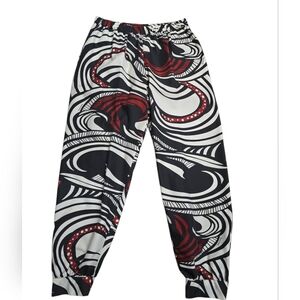 Manuhealii Black And Red Jogger Style Pants